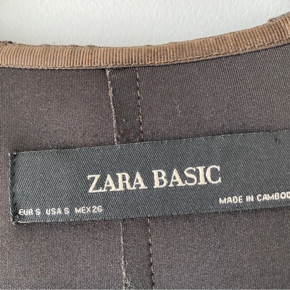 Zara Deep Brown Faux Suede Hooded Coat - Small - Picture 8 of 11